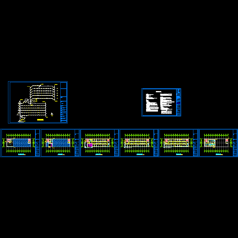上6层酒店采暖图（总共8页CAD图纸）(dwg)