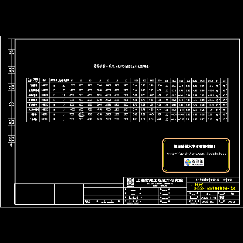 wc201c-1-102,dn900~1200单跨管桥参数一览表.dwg