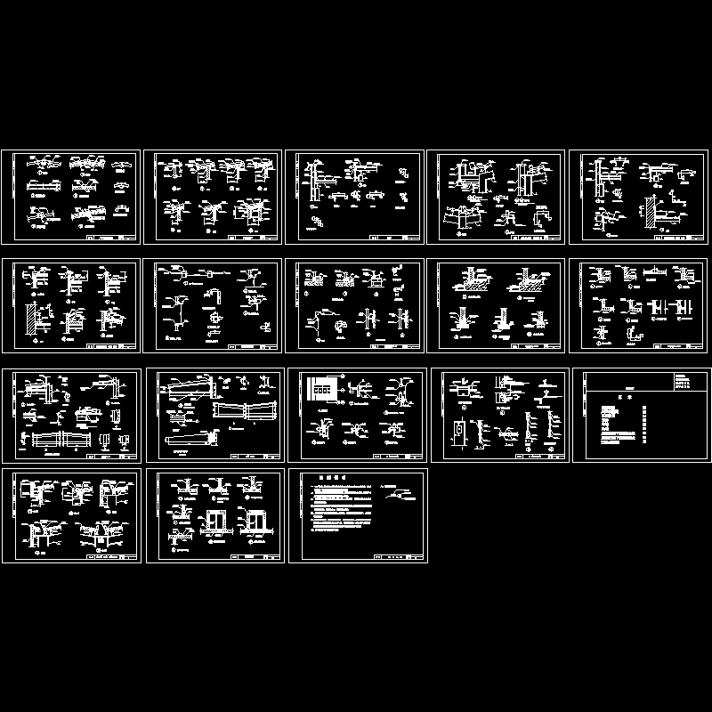 钢结构压型钢板图纸集节点构造CAD详图纸(dwg)