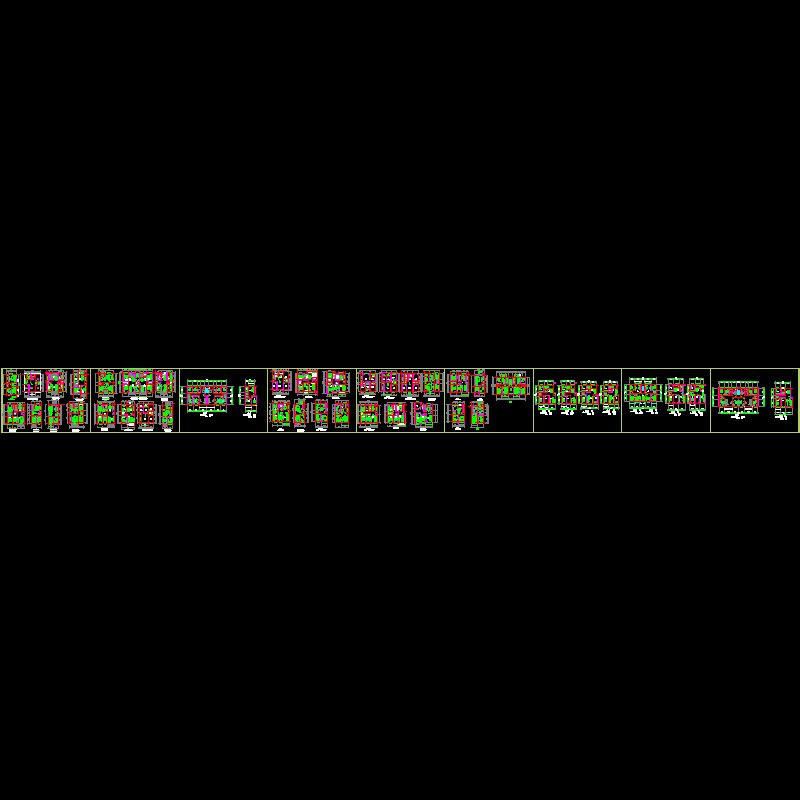 [CAD图]多个户型方案（总共有9张户型方案）(dwg)