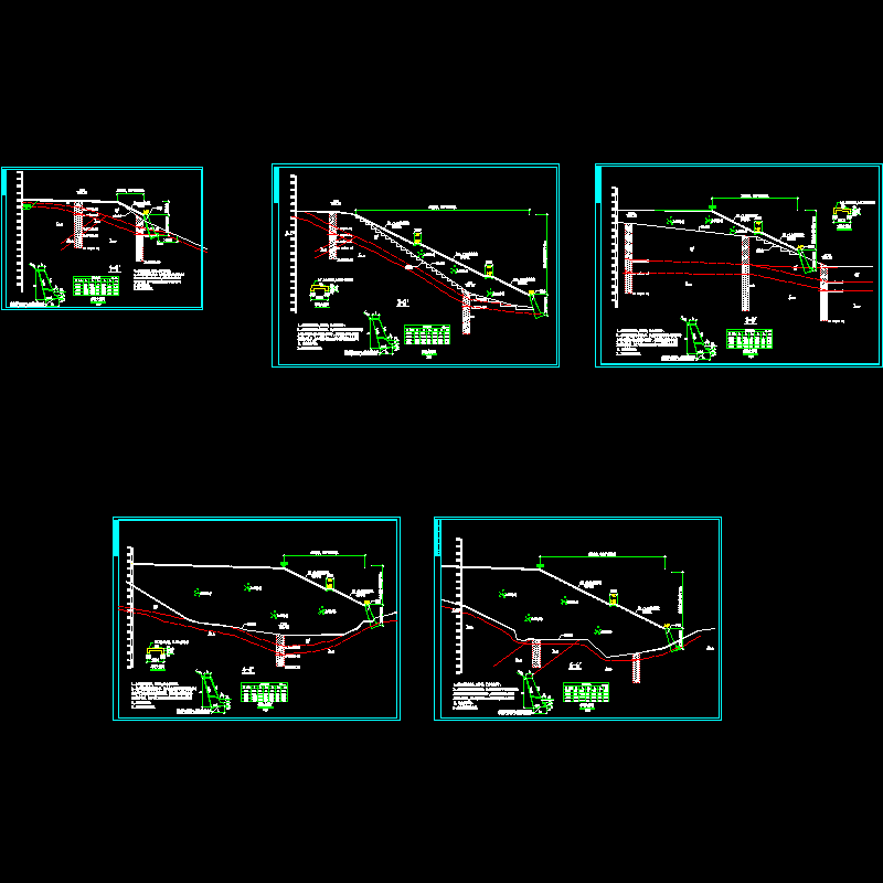 挡土墙结构CAD图纸集(dwg)