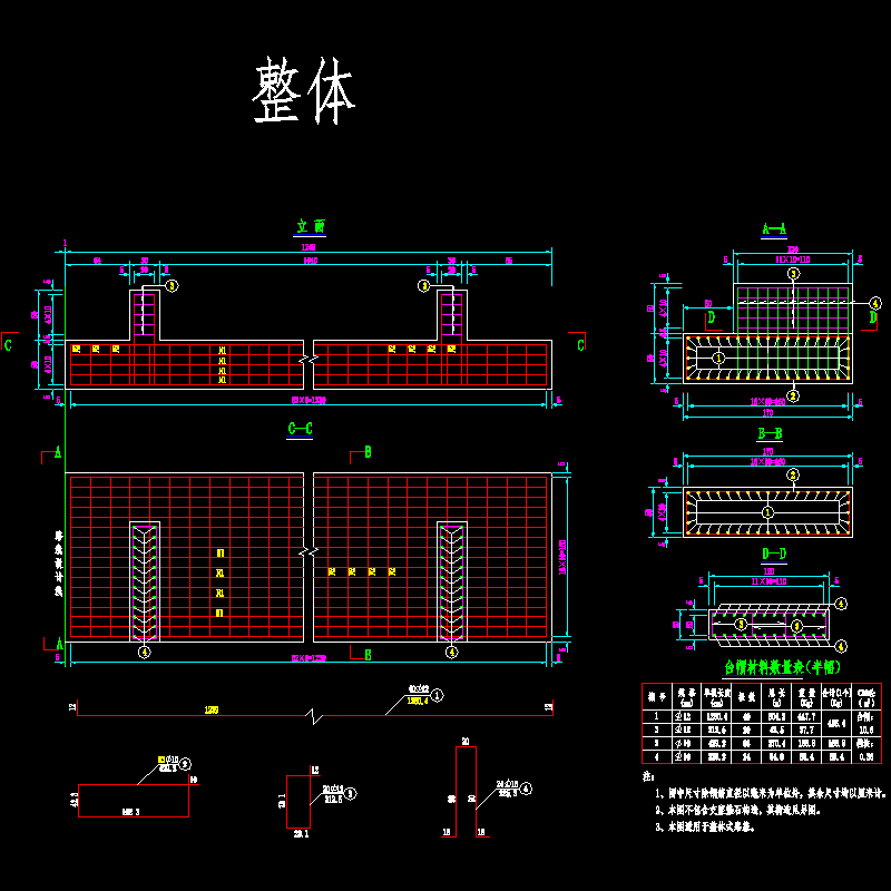 7-1 u台台帽钢筋构造图（整体）.dwg