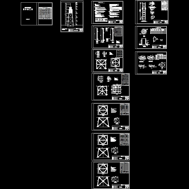 楼顶28米钢管塔结构设计CAD图纸.dwg