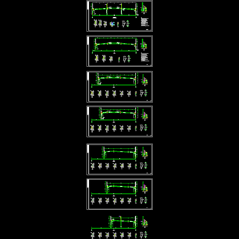 厂房刚架构造CAD详图纸，共7张图纸.dwg