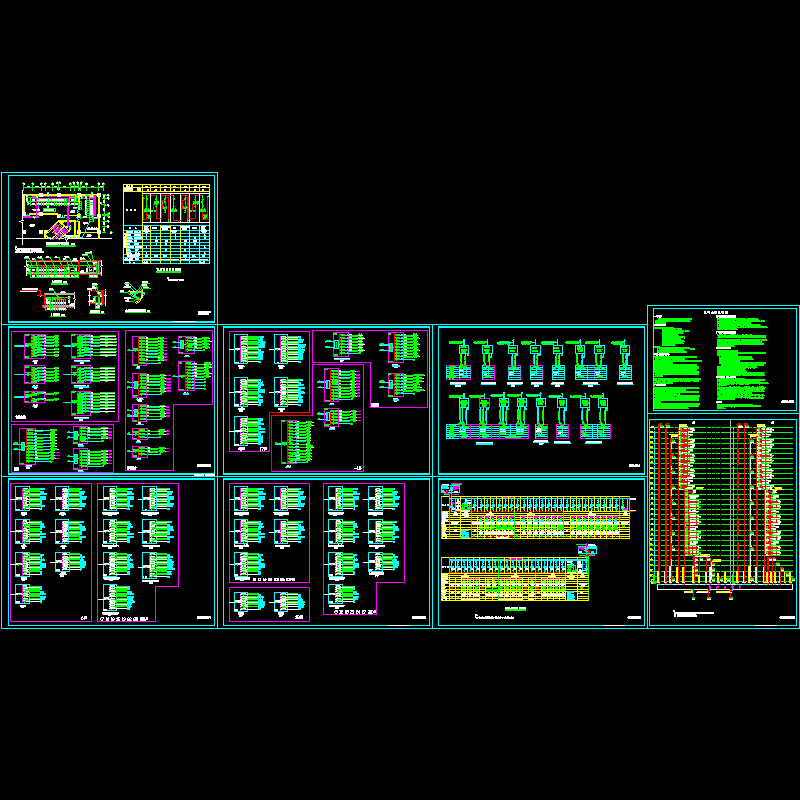 30层商住楼配电系统图（总共9页CAD图纸）(dwg)