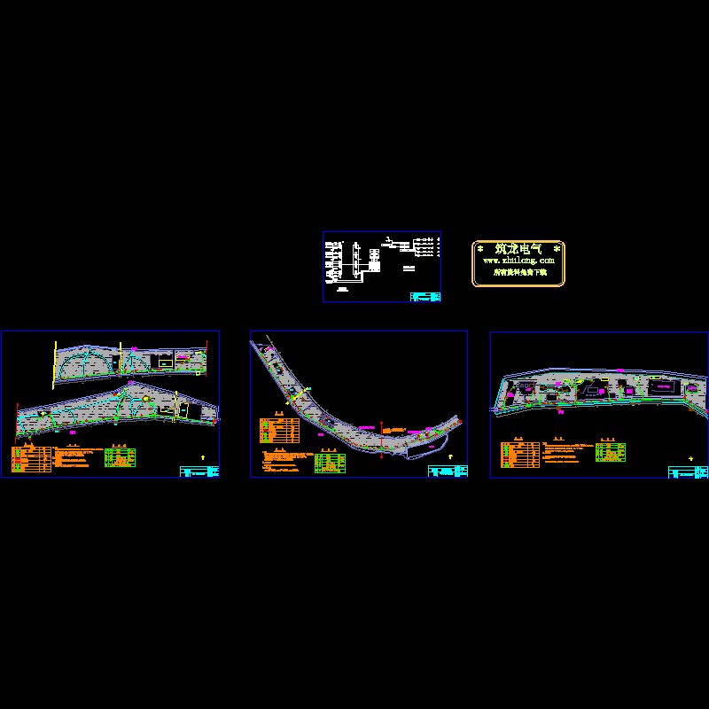 公园监控、广播系统CAD图纸（3套）(电缆敷设)(dwg)