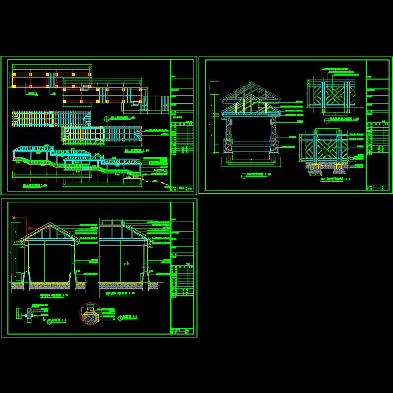 爬山廊施工dwg格式CAD图纸(亭子平面)