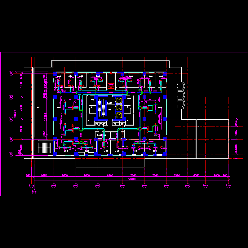 六层-二十八层空调风管平面图.dwg