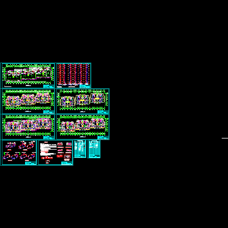 16000平米11层公寓采暖CAD施工图纸.dwg