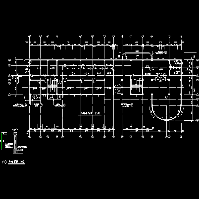 办公楼二层平面图.dwg