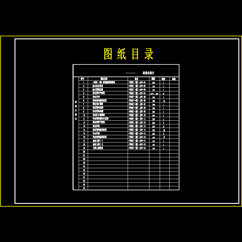 00给排水图纸目录（施工图）.dwg