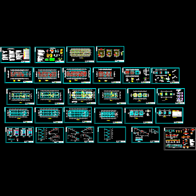 上6层楼结构图（总共28页CAD图纸）.dwg