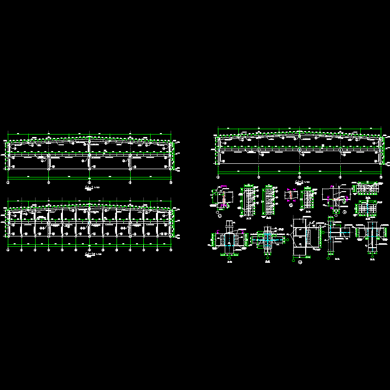 厂房刚架构造CAD详图纸(dwg)