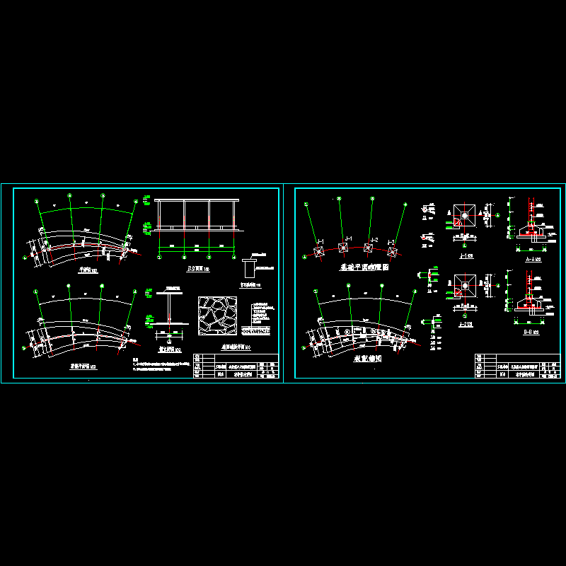 凉亭施工dwg格式CAD图纸，含节点大样图纸