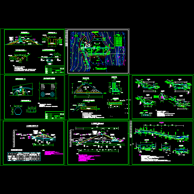 一套土坝施工设计dwg格式CAD图纸(总平面图)