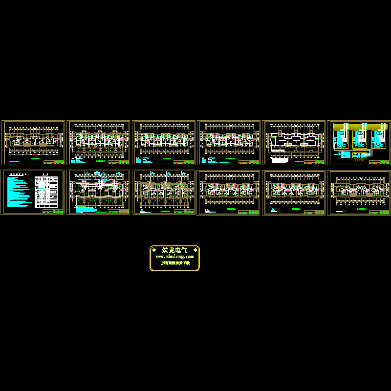 6层住宅楼电气设计CAD施工图纸.dwg