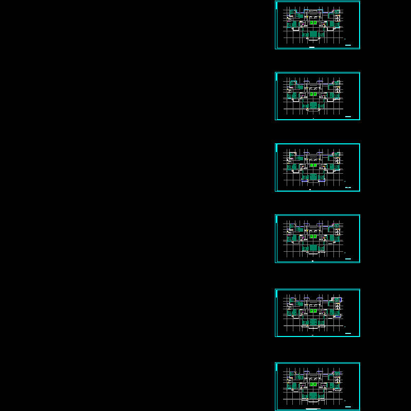 [CAD]高层住宅楼一梯四户型平面图纸（对称）.dwg