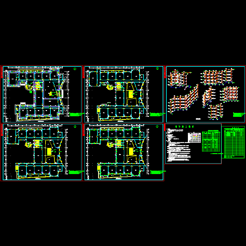 大学3号系馆采暖施工CAD图纸(dwg)