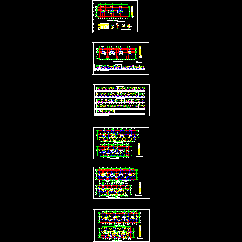 高层墙体及暗柱CAD详图纸(平面布置图)(dwg)