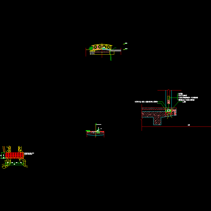 景桥施工dwg格式CAD图纸（节点详图纸）(平立剖面图)