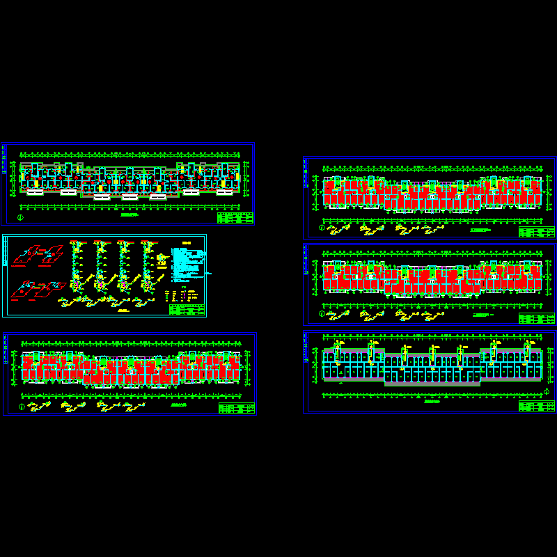 小区6#楼采暖设计CAD施工图纸(地板辐射采暖)(dwg)