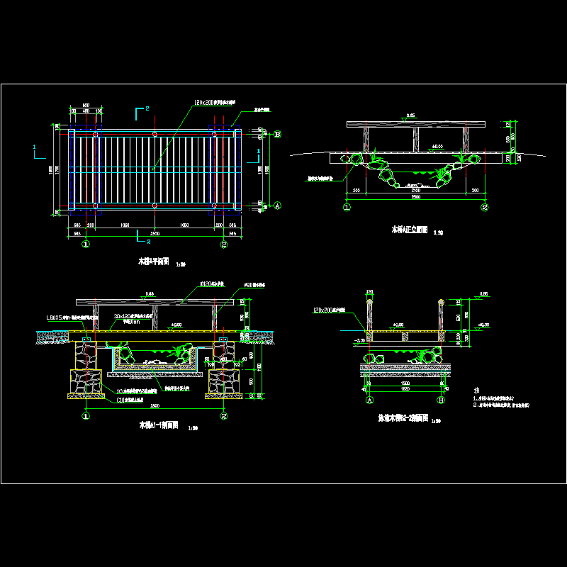 木平桥CAD施工图纸(节点详图)(dwg)