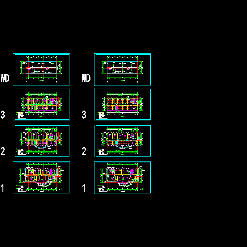 [CAD]3层办公楼空调平面图纸.dwg