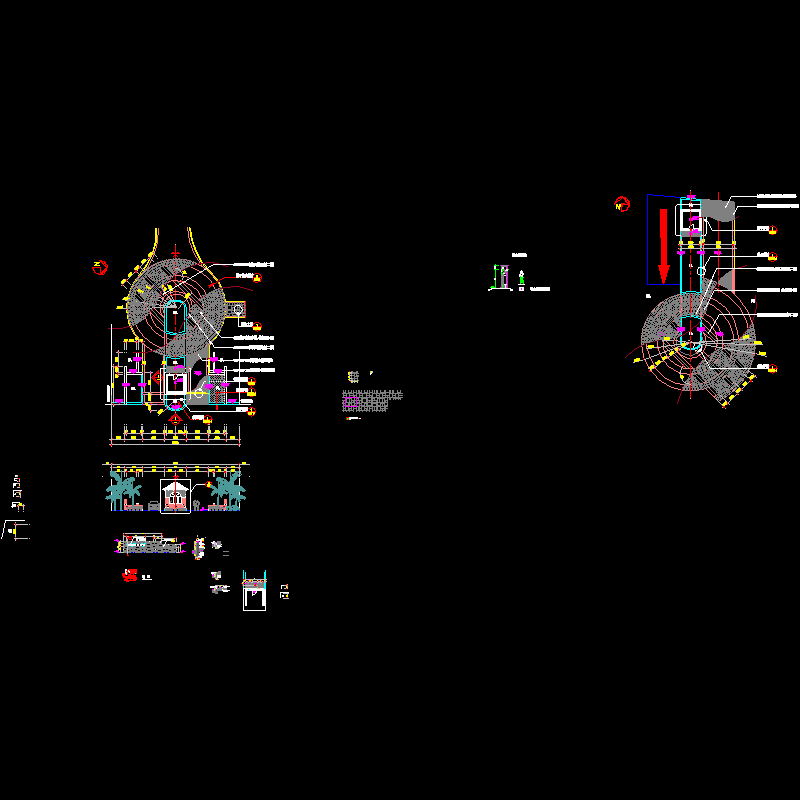 居住区车行入口景观工程CAD施工图纸.dwg