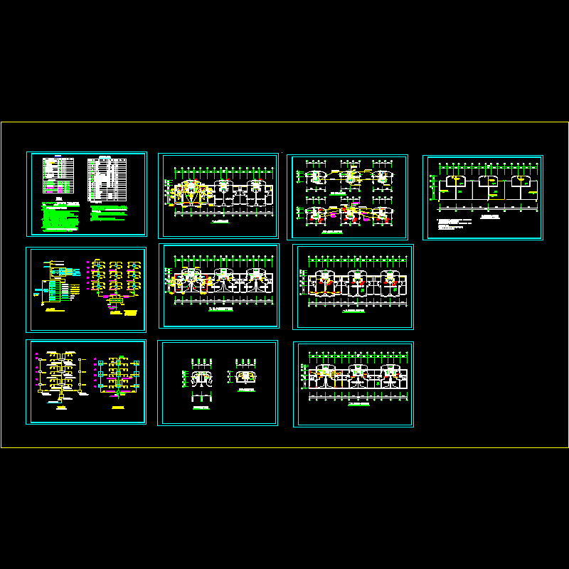 6层住宅楼电施套图（总共10页CAD图纸）(dwg)