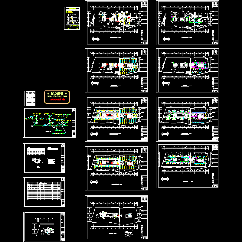 服务中心暖通CAD图纸(防排烟)(dwg)