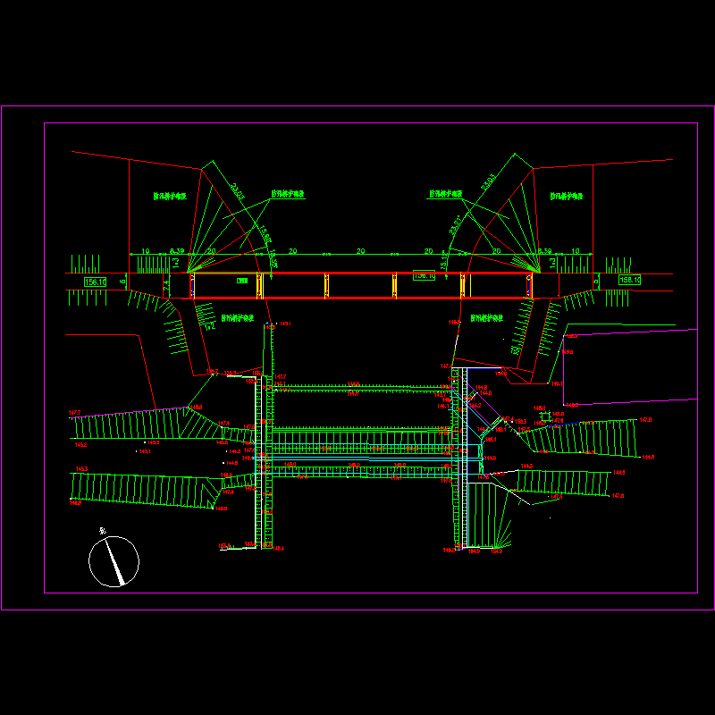 副坝防汛桥工程位置图.dwg