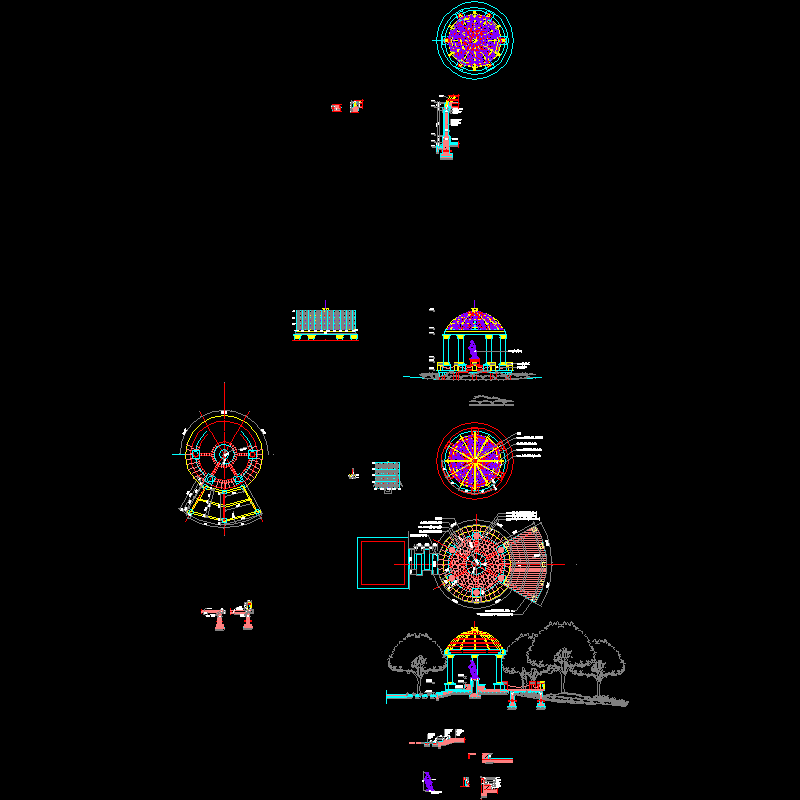 景亭dwg格式CAD详图纸(平面图)