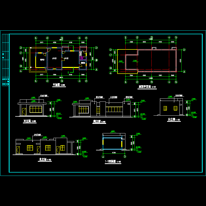 [CAD]门卫室建筑设计方案(值班室).dwg