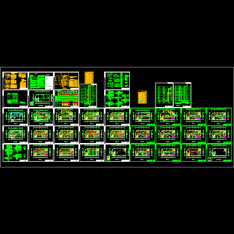 [CAD]上10层办公楼电气施工全套图纸.dwg