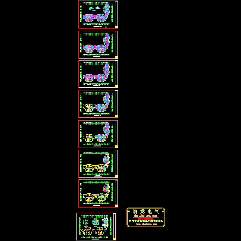 [CAD]高层5-25层电气照明图（总共8页图纸）.dwg