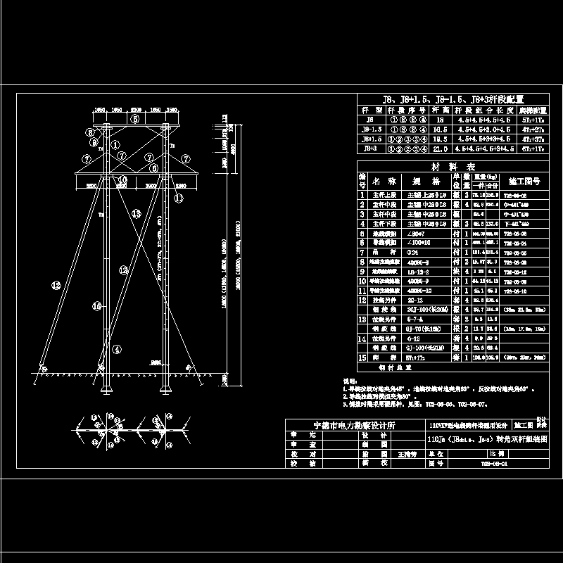 110j8（j8+-1.5，j8+3）转角杆组装图.dwg