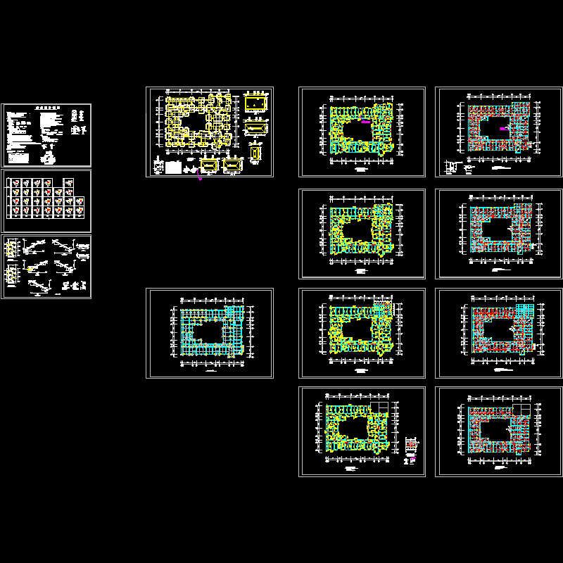 框架小学教学楼结构CAD施工图纸(dwg)(独立基础)