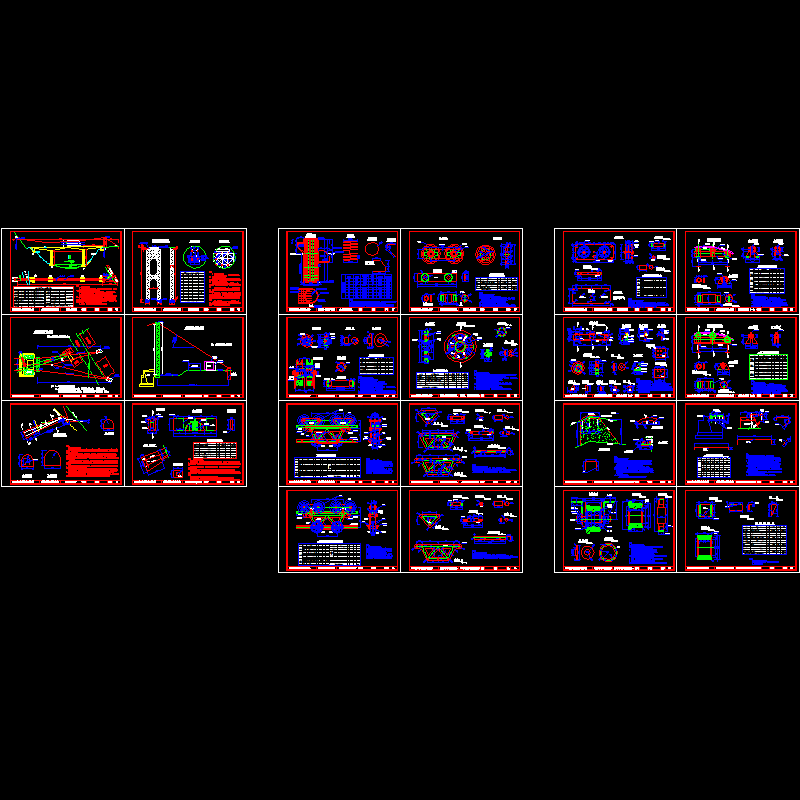 缆索吊机成套CAD图纸(dwg)