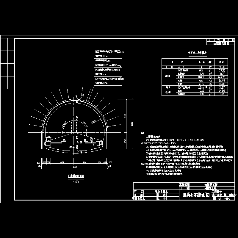 14Ⅲ类衬砌断面图.dwg