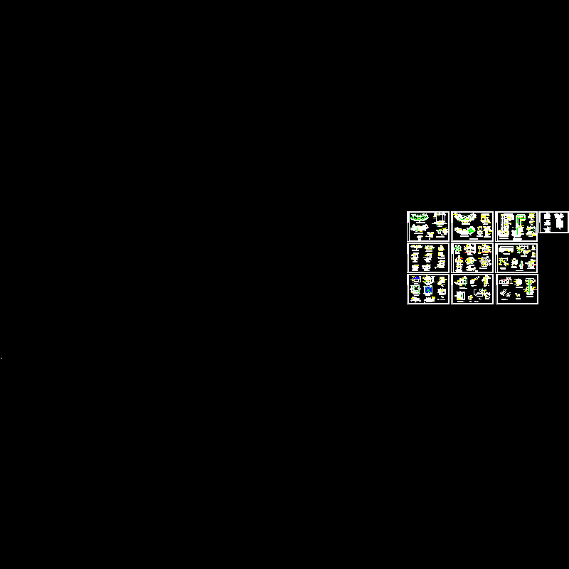 三种花架两种亭CAD施工图纸集(铺装大样)(dwg)