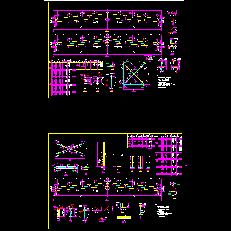 厂房刚架构造CAD详图纸(dwg)