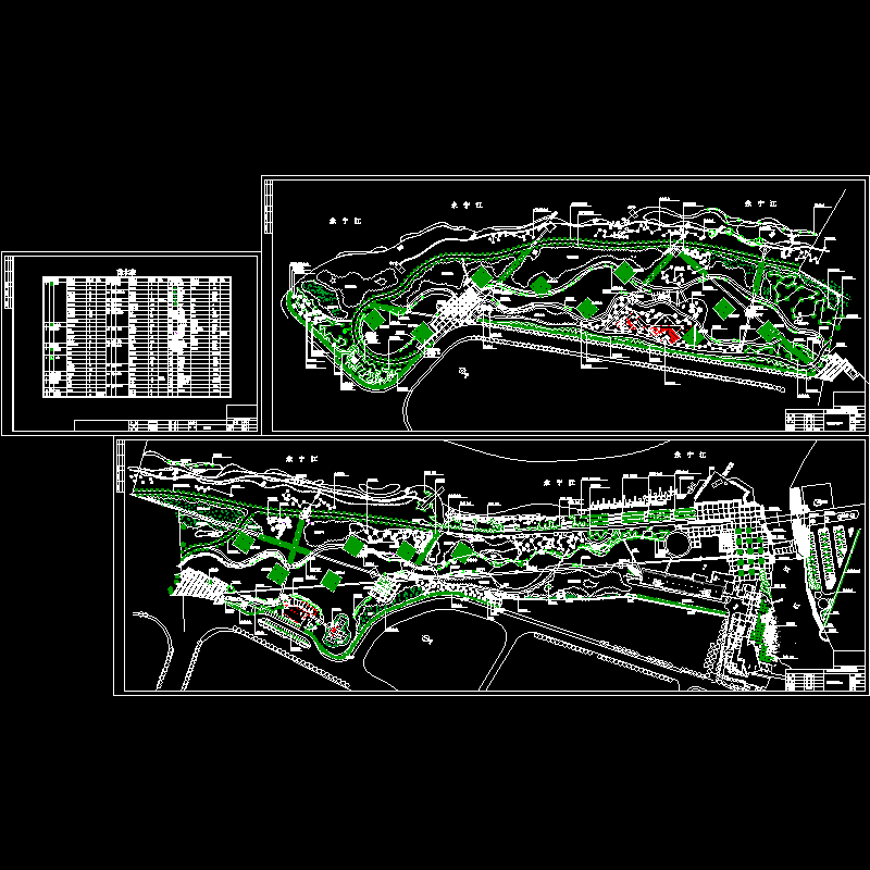 黄岩区滨江公园二期绿化CAD施工图纸(苗木表)(dwg)