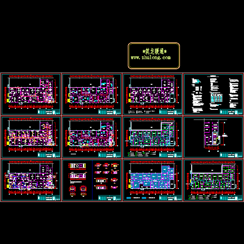 药品车间暖通CAD施工图纸（12张）.dwg