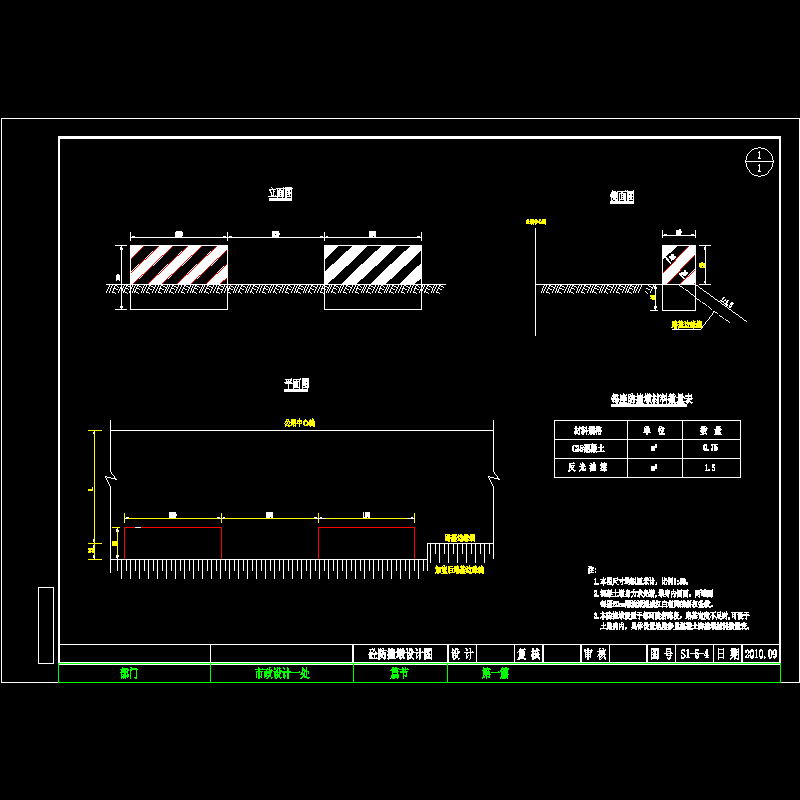 [CAD]混凝土防撞墩示意图纸.dwg