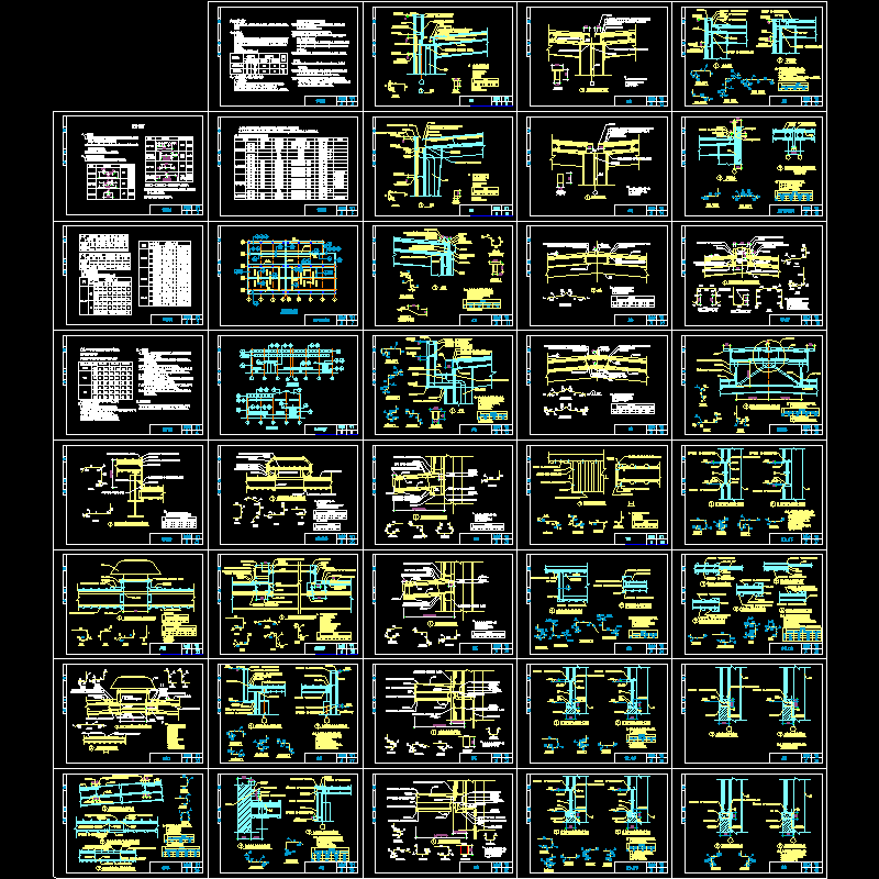 钢结构收边图纸集节点构造CAD详图纸(采光通风)(dwg)