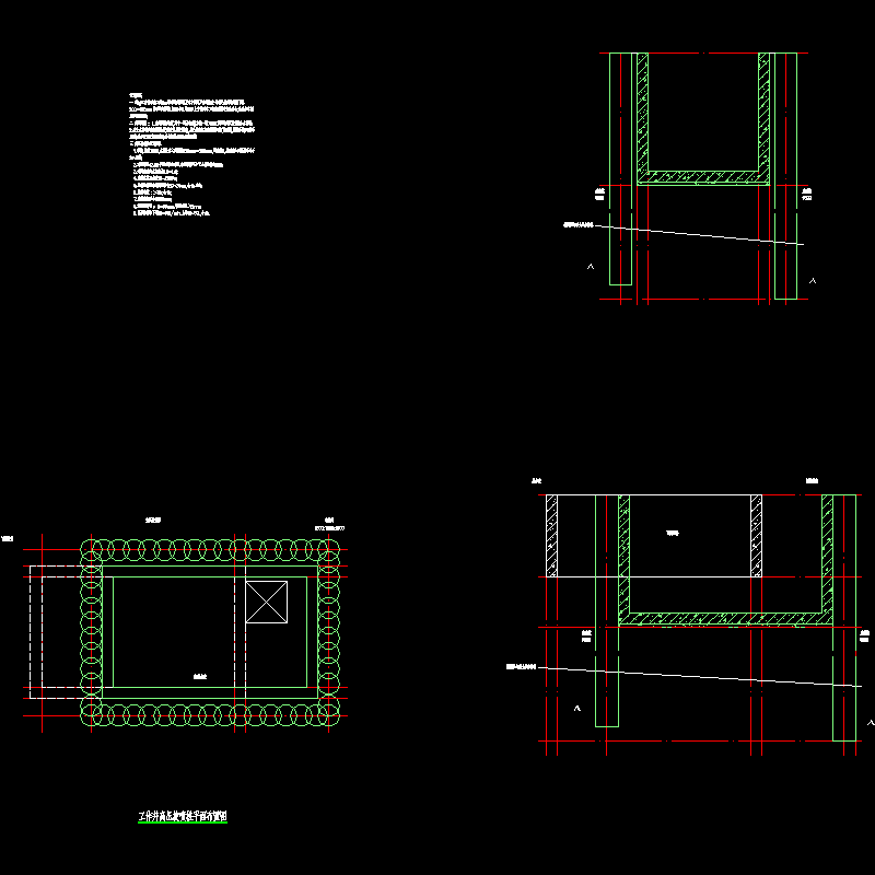 工作井结构设计CAD图纸(平面布置图)(dwg)