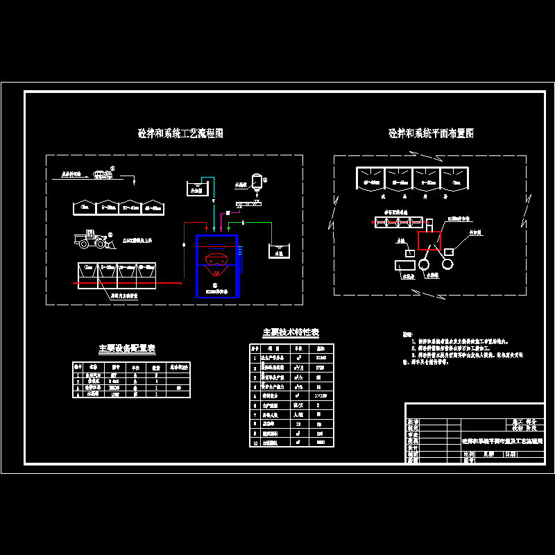 04-04 砼拌和系统平面布置及工艺流程图.dwg