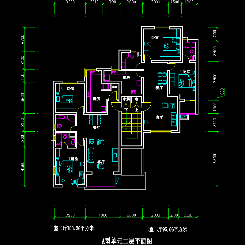 二室二厅103平米n02.dwg