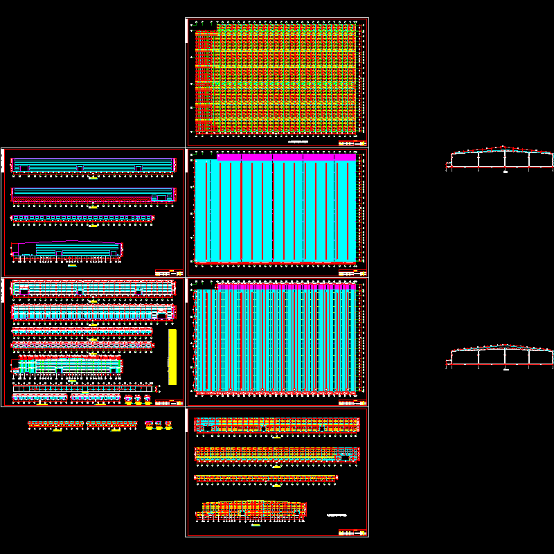 装备制造总厂屋面墙面排版节点构造CAD详图纸(dwg)