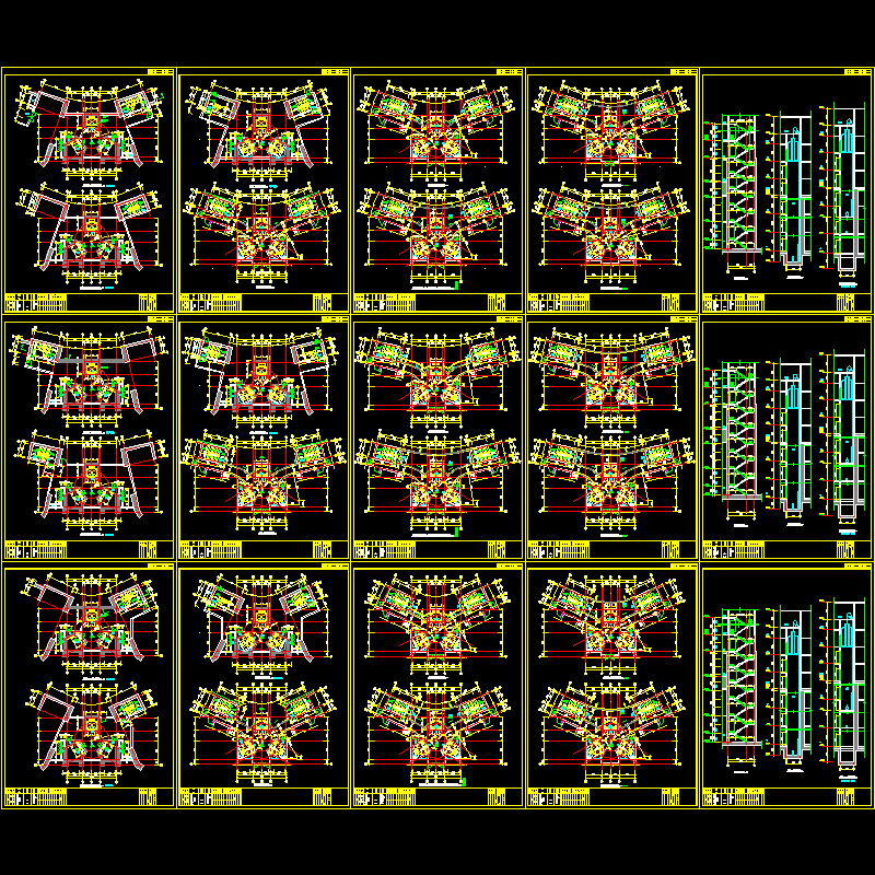 34层核心筒大样CAD图纸(dwg)